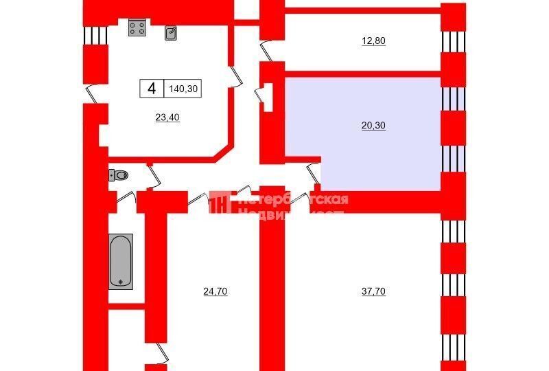 комната г Санкт-Петербург метро Садовая р-н Адмиралтейский ул Декабристов 32 фото 12