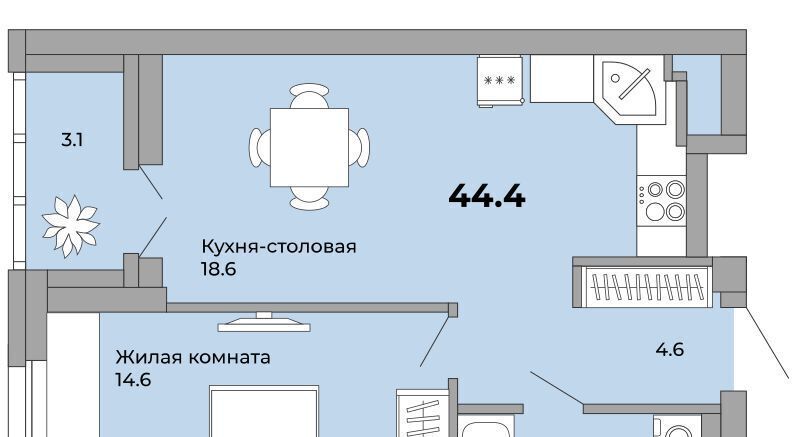 квартира г Екатеринбург р-н Орджоникидзевский Уралмаш пер Черниговский 20 фото 2