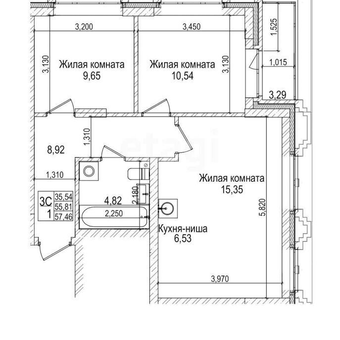 квартира г Новосибирск метро Площадь Гарина-Михайловского р-н Железнодорожный ул Фабричная 65/3 ЖК «Чернышевский» фото 20