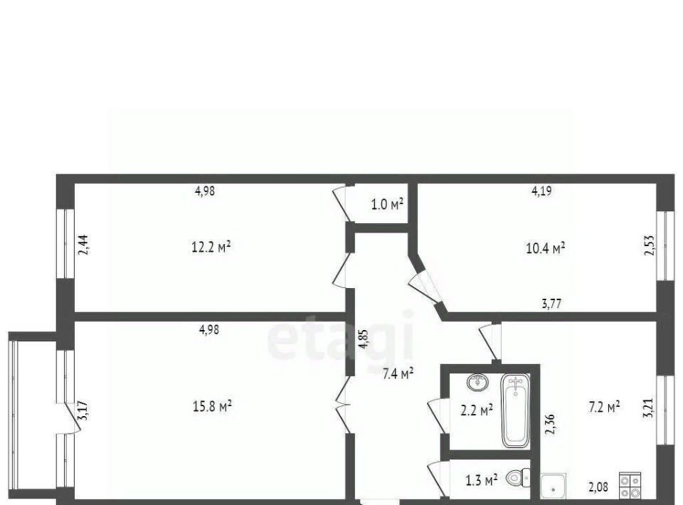 квартира г Новосибирск Студенческая ул Сибиряков-Гвардейцев 56к/4 фото 18