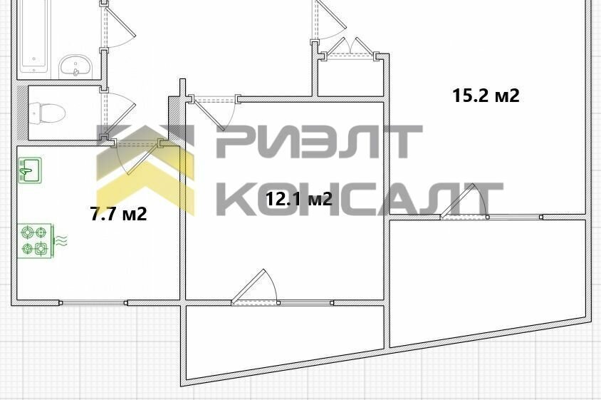 квартира г Омск ул Котельникова 12 Ленинский АО фото 11