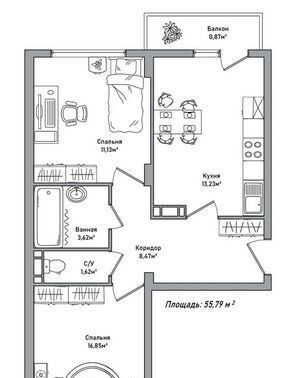 квартира г Ярославль р-н Дзержинский ул Брагинская 18к/2 фото 2