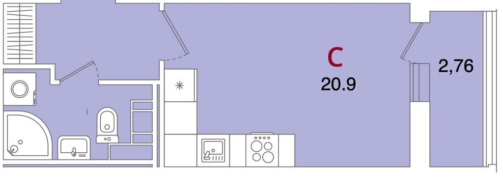 квартира г Санкт-Петербург метро Московская ул Кубинская 3с/1 82к фото 17