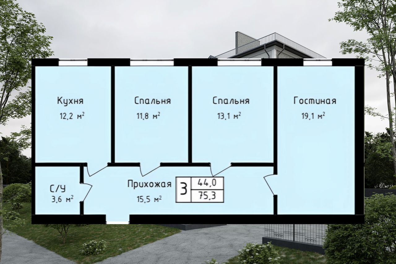 квартира р-н Чегемский с Шалушка ул Школьная 1 ЖК «Новый город» Кенже фото 10