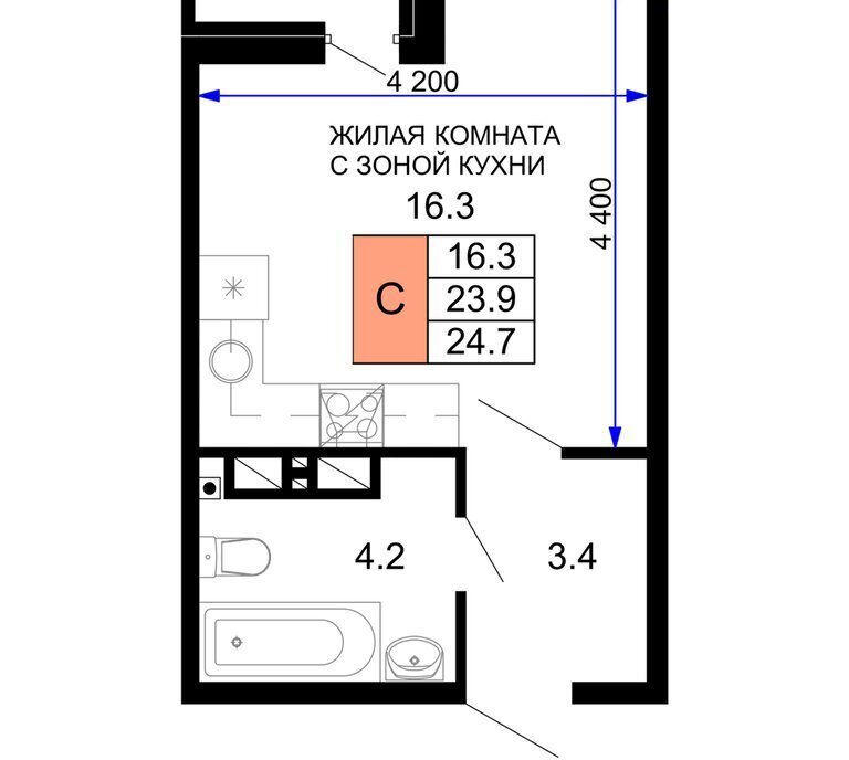 квартира г Краснодар р-н Прикубанский ЖК «Дыхание» фото 1