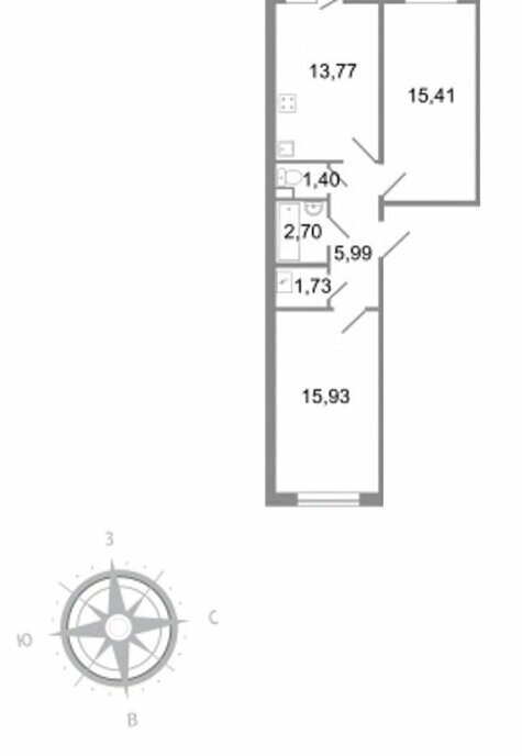 квартира г Санкт-Петербург метро Автово ш Петергофское 86к/3 округ Сосновая Поляна фото 2