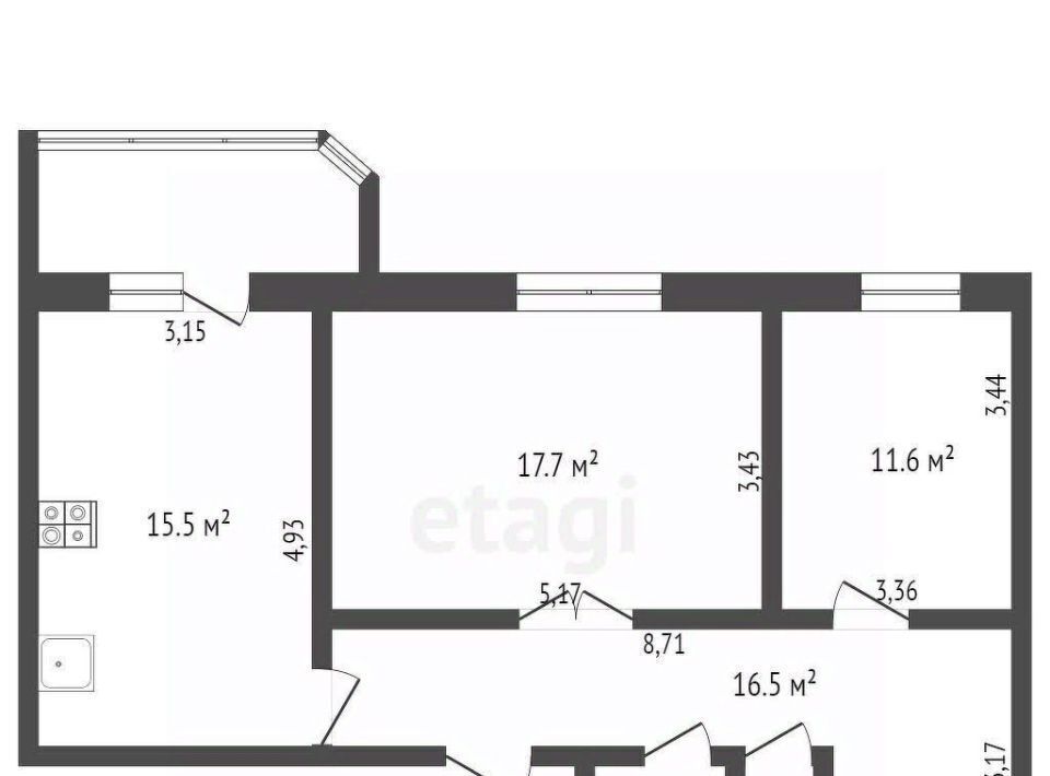 квартира г Новосибирск ул Пермская 57/1 Площадь Маркса фото 15