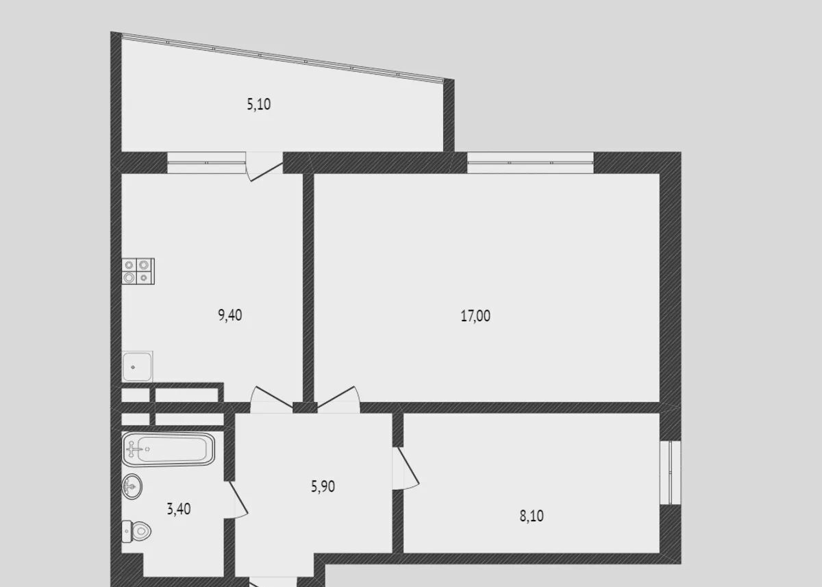 квартира г Тюмень р-н Центральный ул Газовиков 55 фото 2