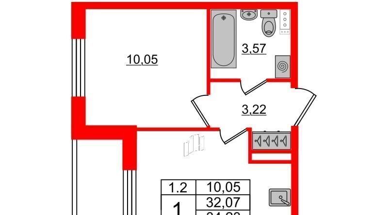 квартира г Санкт-Петербург метро Московская ш Пулковское 99к/6 ЖК Парадный ансамбль округ Пулковский меридиан фото 12