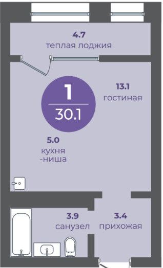 квартира г Красноярск р-н Кировский ул Апрельская 9 Красноярск городской округ фото 2