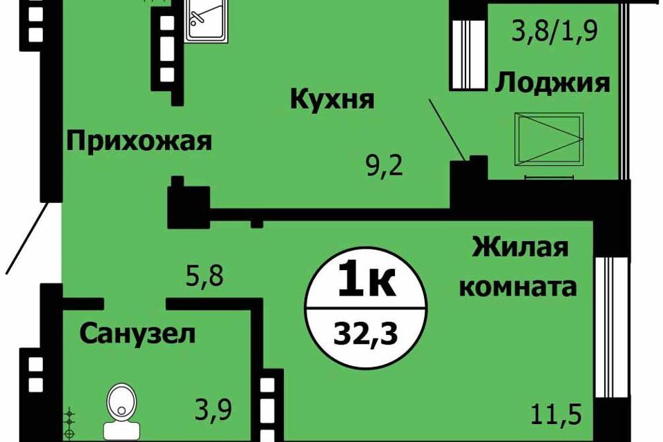 квартира г Красноярск р-н Октябрьский ул Лесопарковая 43/1 Красноярск городской округ фото 2