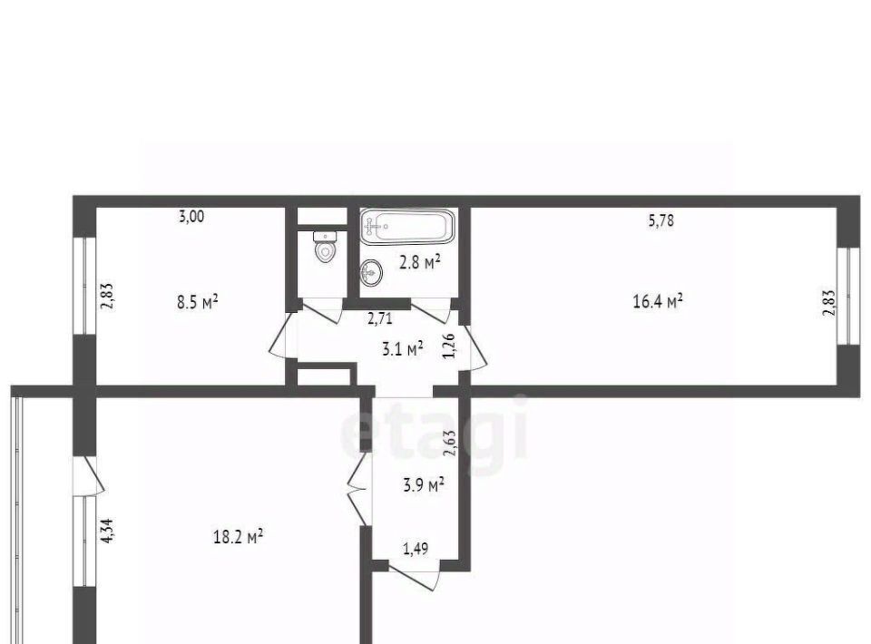 квартира г Прокопьевск р-н Рудничный 10-й микрорайон Тырган 31 фото 16