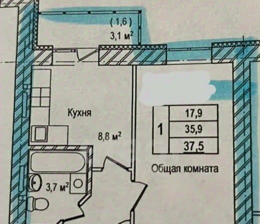 квартира г Кемерово р-н Центральный ул Терешковой 16а фото 13