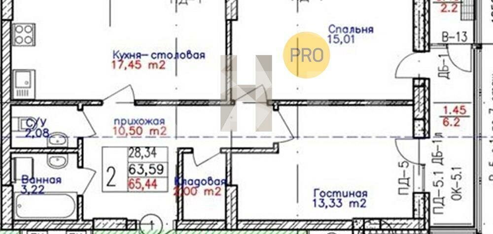 квартира г Воронеж р-н Ленинский ул Донбасская 25к/2 фото 1