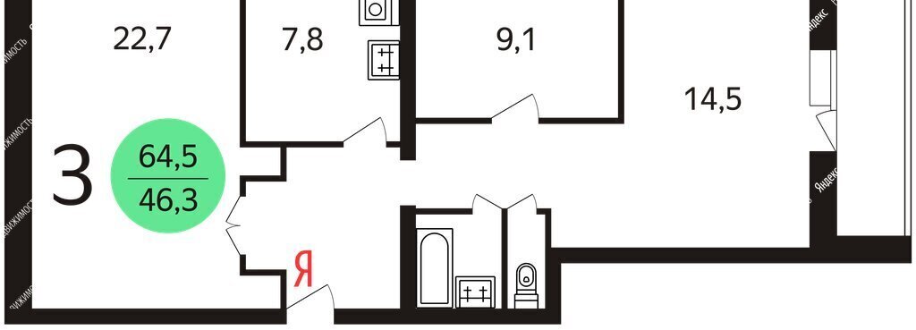 квартира г Москва метро Улица Академика Янгеля ул Газопровод 1к/5 муниципальный округ Чертаново Южное фото 1