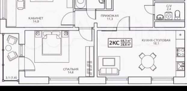 квартира г Москва метро Беговая ул Маргелова 3к/2 ЖК «Авиатика» муниципальный округ Хорошёвский фото 15