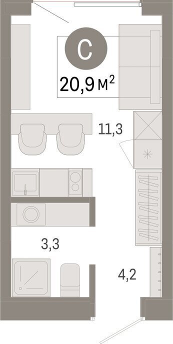 квартира г Омск р-н Кировский Кировский АО фото 2