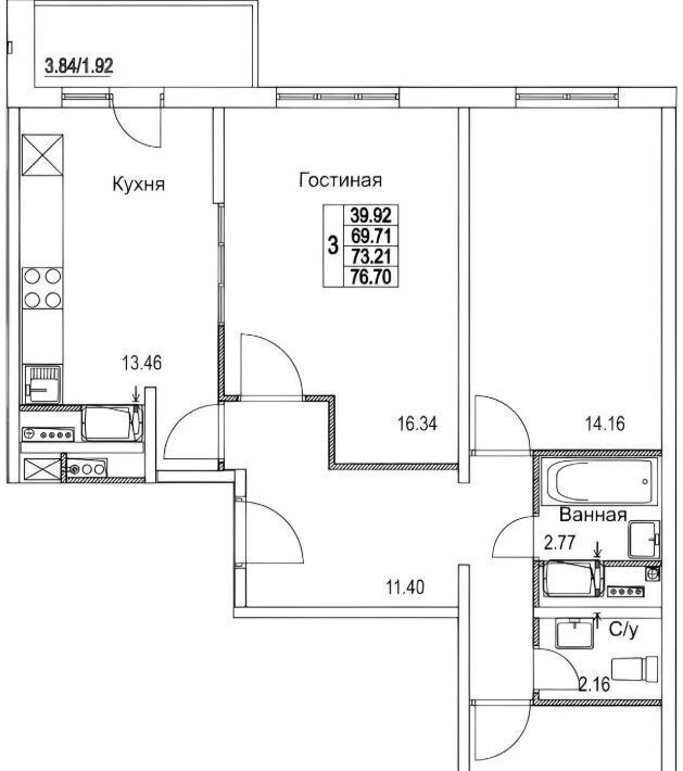 квартира г Москва ул Муравская 38к/2 направление Ленинградское (северо-запад) ш Пятницкое муниципальный округ Митино фото 2