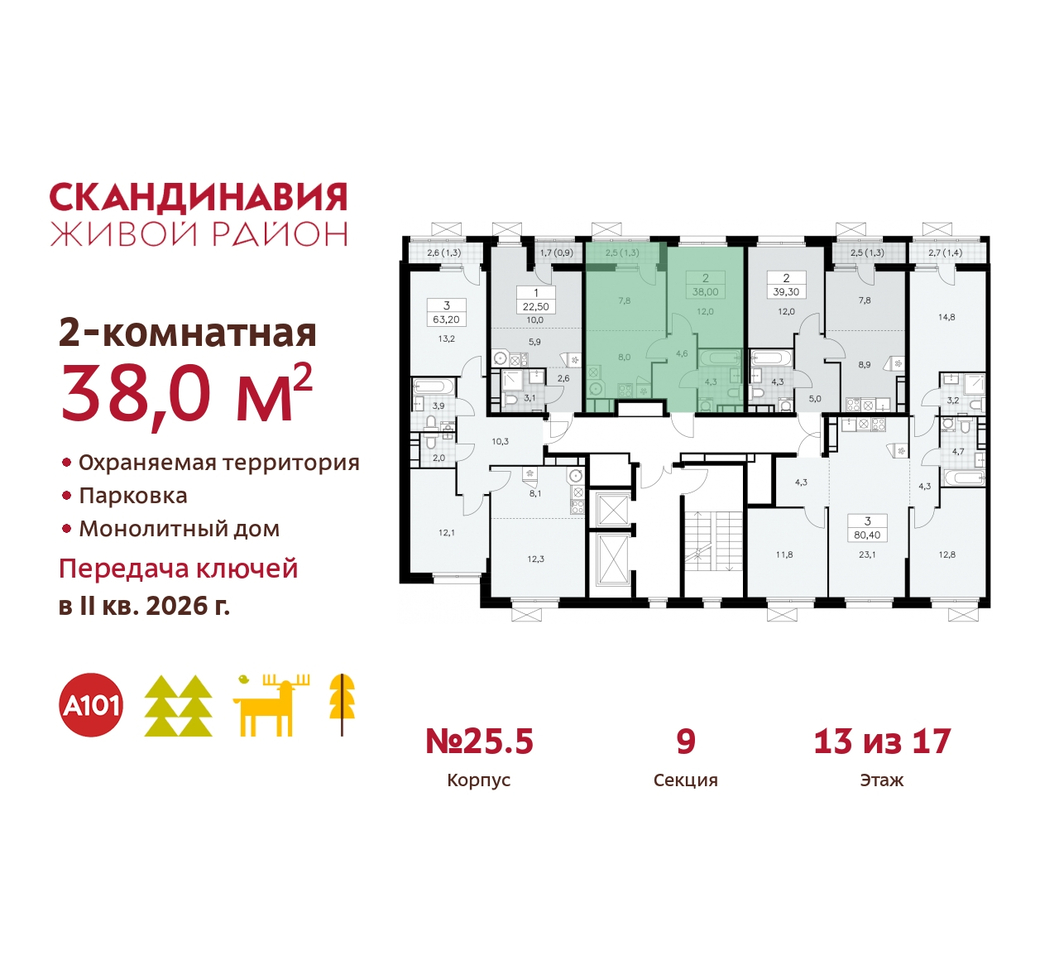 квартира г Москва п Сосенское жилой район «Скандинавия» б-р Скандинавский 25/5 Сосенское, Бутово фото 2