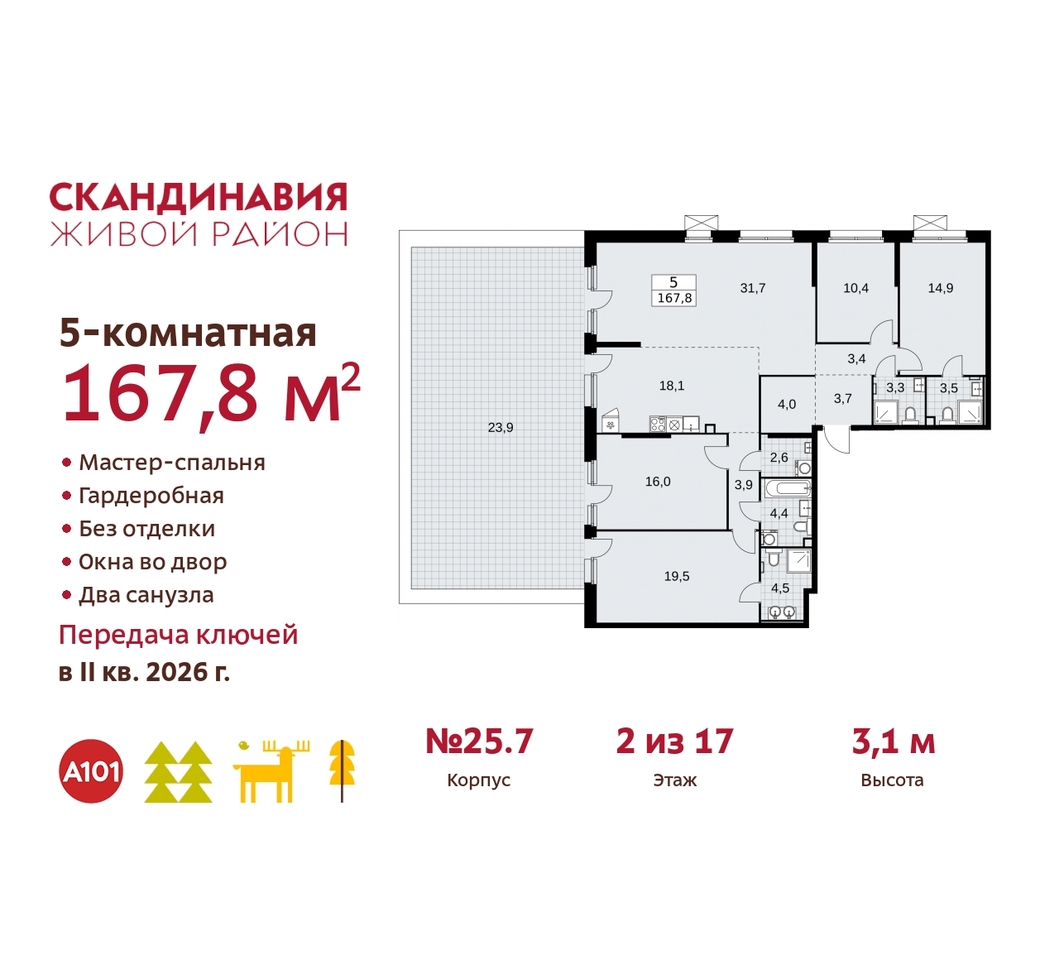 квартира г Москва п Сосенское жилой район «Скандинавия» б-р Скандинавский 25/7 Сосенское, Бутово фото 1