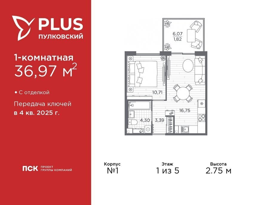 квартира г Санкт-Петербург метро Московская ЖК Пулковский Ленинградская область фото 1