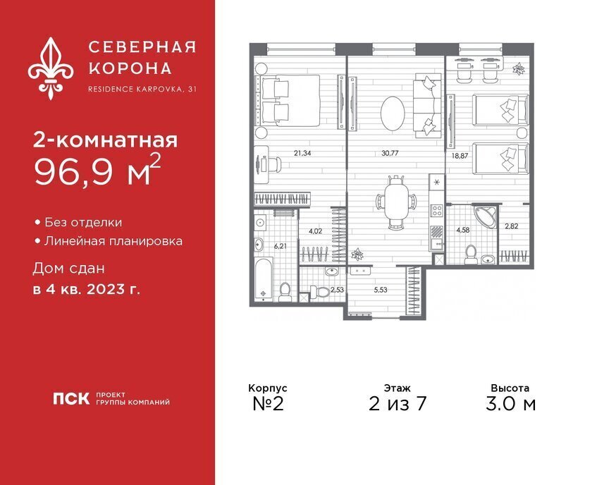 квартира г Санкт-Петербург метро Петроградская наб Реки Карповки 31к/1 округ Чкаловское фото 1