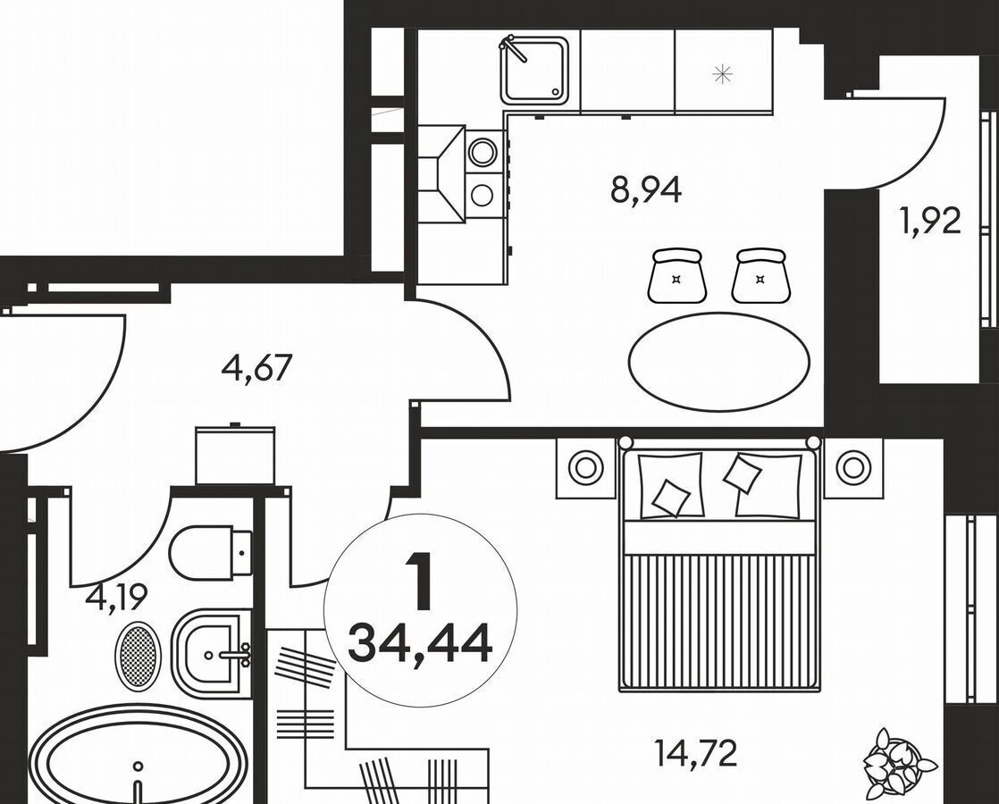 квартира г Ростов-на-Дону р-н Кировский ул Текучева 205 ЖК «Культура» фото 1