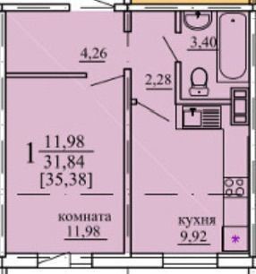 квартира г Челябинск р-н Центральный ул Университетская Набережная 159 фото 10