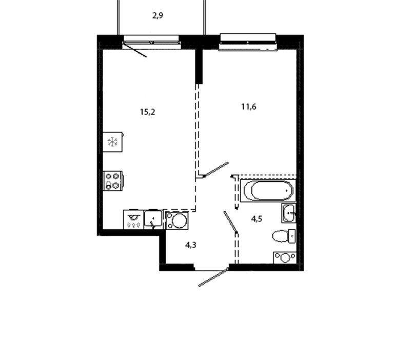 квартира рп Кольцово ЖК «Счастье в Кольцово» 1 фото 1