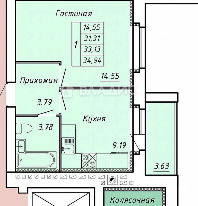 квартира г Тамбов р-н Октябрьский ул Научная 6 ЖК «Вернадский» фото 2