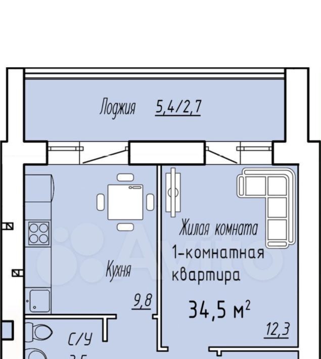 квартира р-н Волжский пгт Стройкерамика ул Анетты Басс 2с/8 Смышляевка городское поселение фото 13