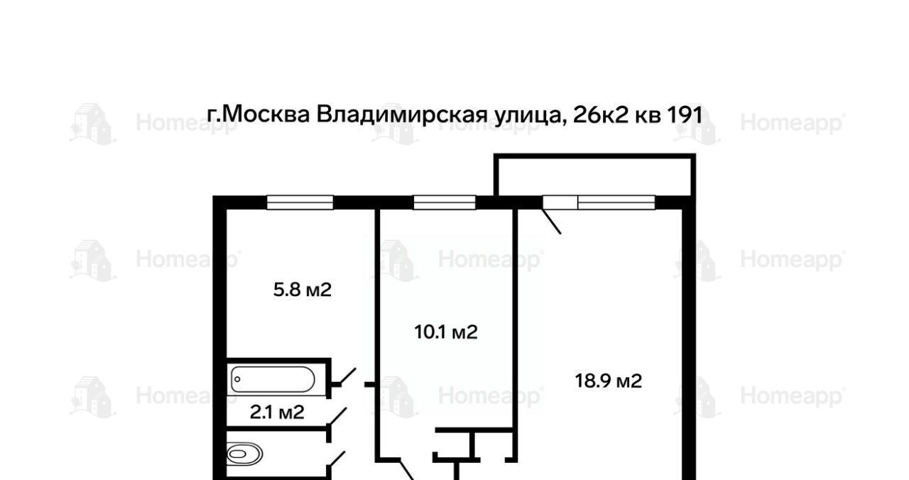 квартира г Москва метро Перово ул 3-я Владимирская 26к/2 муниципальный округ Перово фото 2