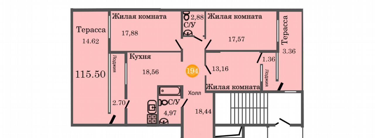 квартира г Калининград р-н Центральный ул Генерал-фельдмаршала Румянцева 11 ЖК «Централ Парк» фото 2