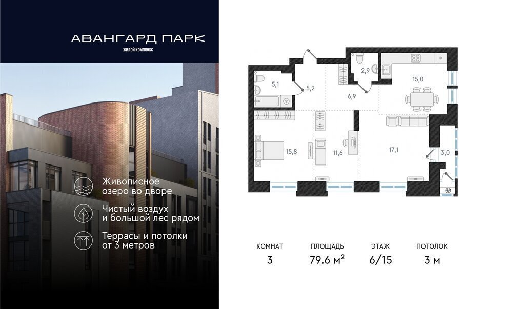 квартира г Новосибирск р-н Заельцовский Заельцовская Карьер Мочище ЖК Авангард Парк фото 1