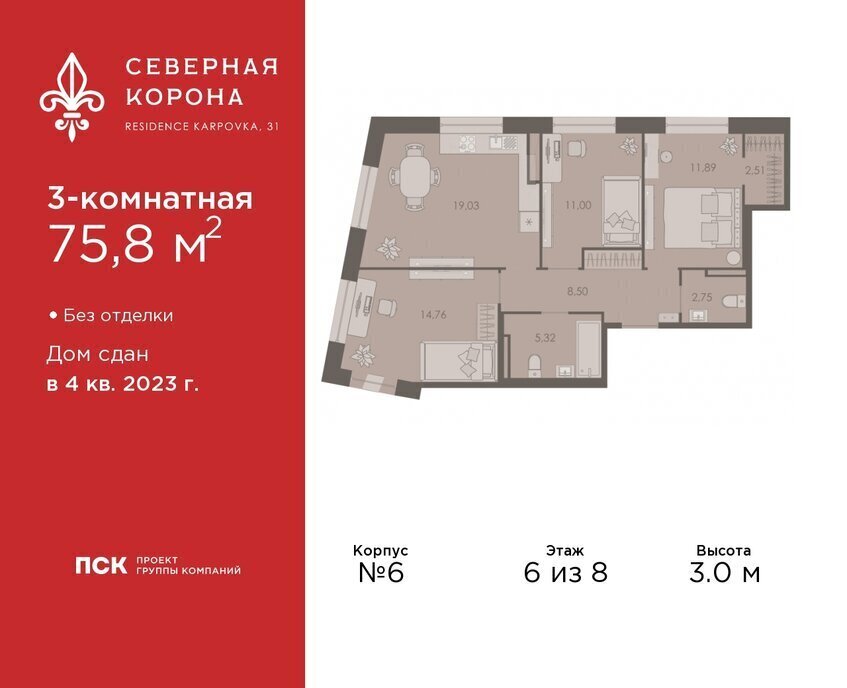 квартира г Санкт-Петербург метро Петроградская наб Реки Карповки 31к/1 округ Чкаловское фото 1