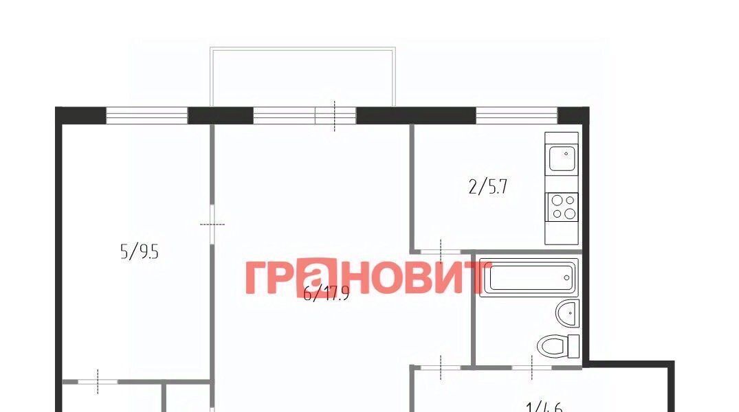 квартира г Новосибирск р-н Кировский ул Немировича-Данченко 100/1 Площадь Маркса фото 2