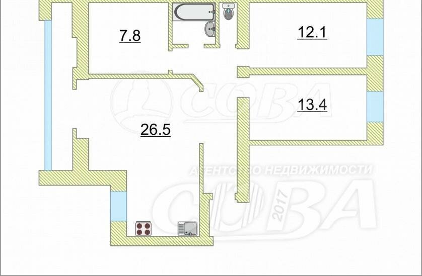 квартира г Тюмень ул Щербакова 112 Центральный административный округ фото 2