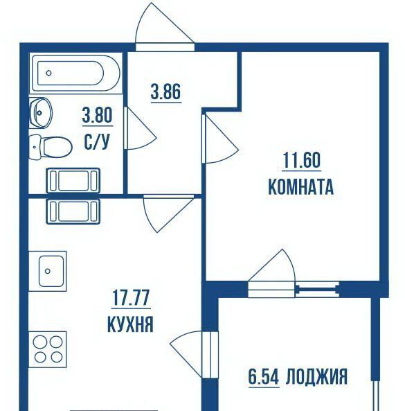 квартира г Санкт-Петербург метро Комендантский Проспект ул Плесецкая 10 ЖК «Полис на Комендантском» округ Юнтолово фото 12