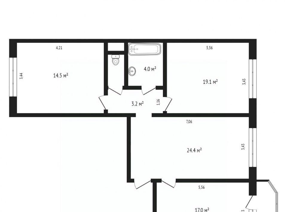 квартира г Тюмень р-н Калининский ул Кремлевская 112к/3 фото 2