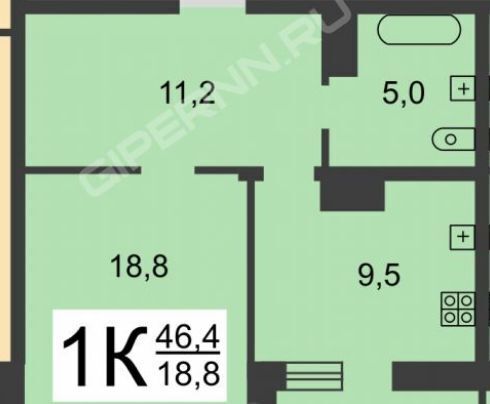 квартира г Нижний Новгород р-н Приокский Горьковская ул Академика Сахарова 111к/1 фото 33