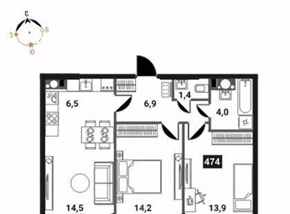 квартира г Москва метро Электрозаводская Бауманка проезд Проектируемый 727-й фото 1