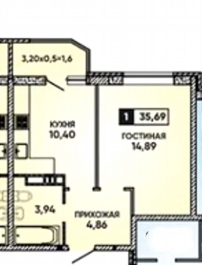 квартира г Краснодар р-н Прикубанский ул им. Героя Георгия Бочарникова 14 фото 18