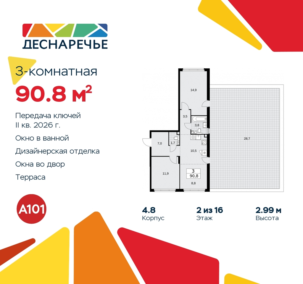 квартира г Москва п Десеновское ул Мостовая 5 метро Прокшино метро Бунинская аллея жилой район «Деснаречье» Филатов луг, Ольховая, Коммунарка фото 1