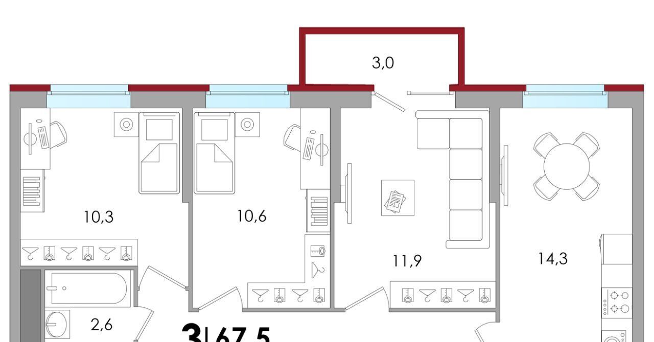 квартира р-н Калининский д Батино ул Сергея Есенина 37 фото 4