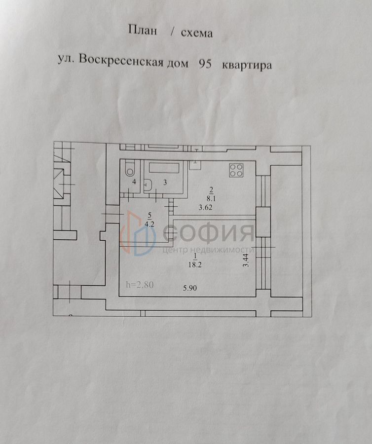 квартира г Архангельск ул Воскресенская 95 Архангельск, р-н Октябрьский фото 13