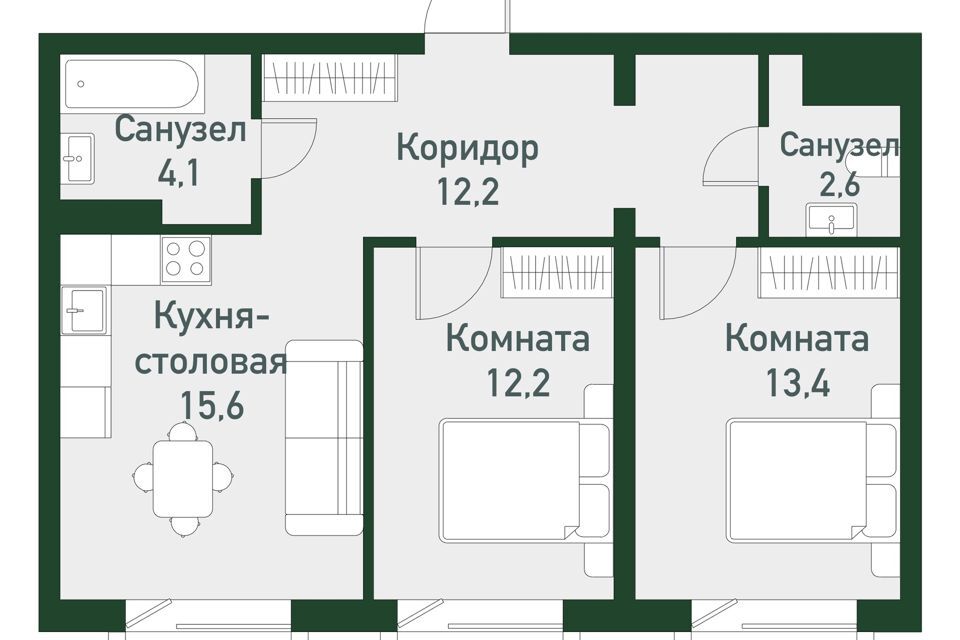 квартира р-н Сосновский п Западный Спортивная улица, 22 фото 1