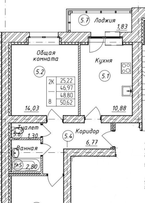 квартира р-н Тамбовский д Перикса ул Железнодорожная Казарма 5 Тамбов городской округ фото 2