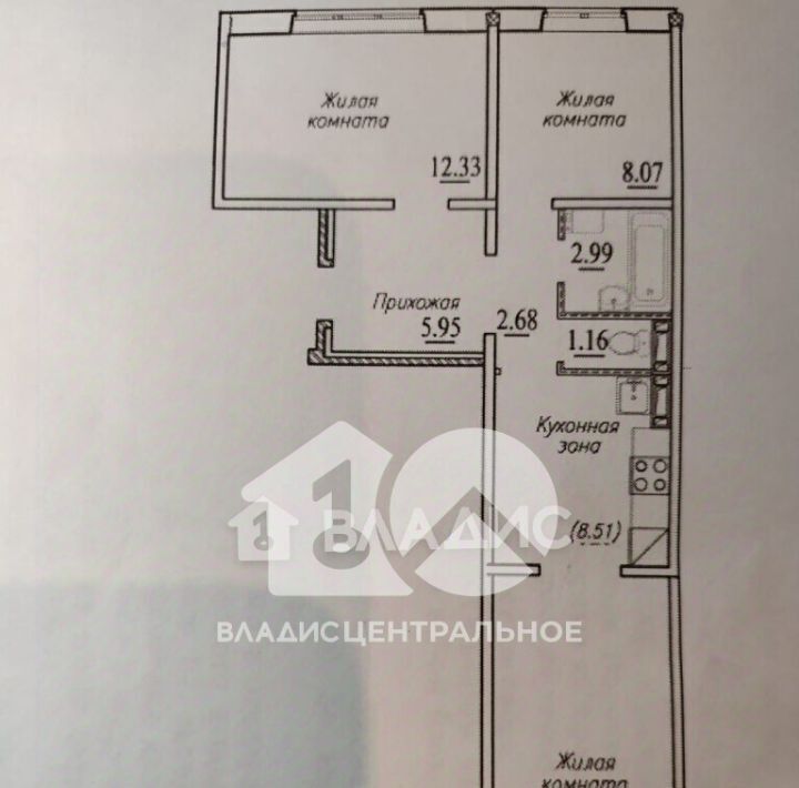 квартира г Новосибирск р-н Октябрьский Золотая Нива ул В.Высоцкого 143/8 фото 2