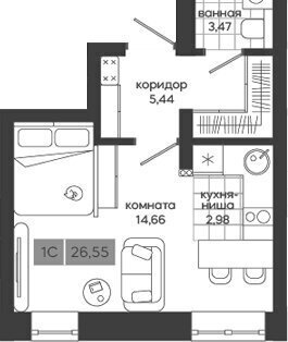 квартира г Новосибирск р-н Октябрьский Октябрьская ул Вилюйская фото 1