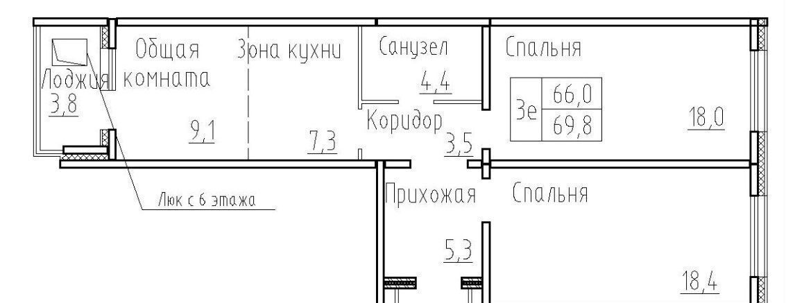 квартира р-н Новосибирский п Элитный ул Венская 8 микрорайон «Фламинго» сельсовет, Новосибирск, Мичуринский фото 7